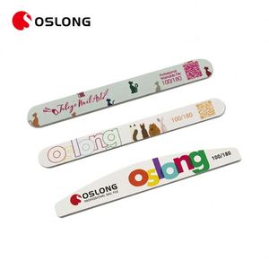 Customized <b>White</b> 100 Grit Emery Board Nail Files With Logo 100/180 Washabl Nail File - Product Image 1