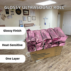 Papier thermique UPP-110HG de qualité supérieure, 110 mm x 18 m, simple couche, rose, haute brillance, pour caisse enregistreuse, type V - Product Image 2
