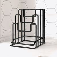 Support de rangement pour planches à découper en métal avec porte-couvercles pour comptoir de cuisine, organisateur gain de place pour planches en bois et couvercles de casseroles