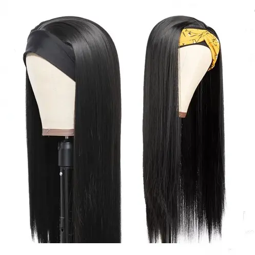 Brazilian Hair OEM Headband Wig 200% Density Curly Straight Wave Cheap Human Hair Headband Wig for Black Women