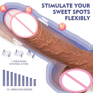 4-in-1 Wasserdichter Teleskop-Penis aus Silikon mit 10 Vibrationsmodi, Kabelloser Vibrator mit <span class=keywords><strong>3</strong></span> Stoßfunktionen, Sexspielzeug für Erwachsene für Frauen - Product Image 2