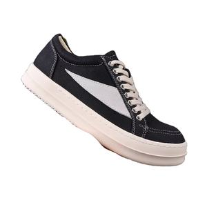 Baskets basses classiques en toile noire rétro de luxe pour hommes et femmes, à lacets, style décontracté - Product Image 3