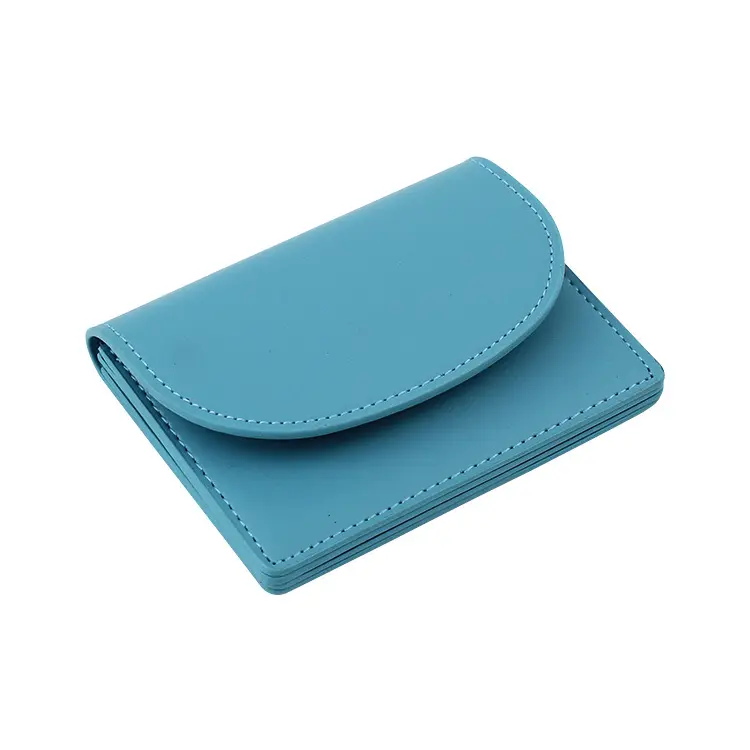 Unisex Solid Color Coin Pocket Flap Leder Geldbörse mit zwei Taschen für das tägliche Leben Reisen