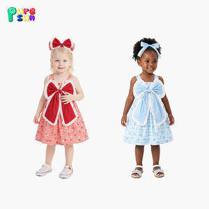 Gaun pesta musim panas tanpa lengan untuk anak perempuan dengan motif kupu-kupu besar, logo dapat dipesan khusus, gaun anak-anak musim panas - Product Image 1