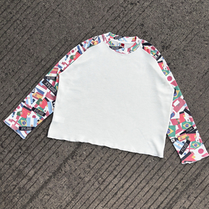 Chemises à manches longues en tricot gaufré personnalisées avec imprimé numérique patchwork, streetwear, thermiques, flanelle de haute qualité, manches longues pour hommes - Product Image 1