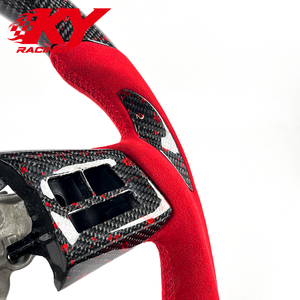 Volante deportivo de carreras personalizado en fibra de carbono y cuero rojo, adecuado para Subaru WRX STI BRZ VX 2015-2021 - Product Image 2