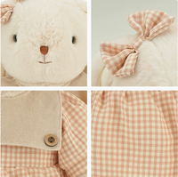 Peluche Lapin Bébé Lily en Coton PP, Pendentif Mignon, Poupée Lapin avec Tenue, Lapin aux Longues Oreilles, Animal en Peluche pour Enfants Filles
