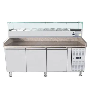 Top mesas de refrigeração Saladette prep sanduíche R134a Salada Salada de Pizza contador display do frigorífico frigorífico bar equip