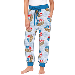 Pantalones de jogging suaves de cintura alta, largos, impermeables, con estampado personalizado, para bebés niñas, 100% tejido, venta al por mayor - Product Image 3