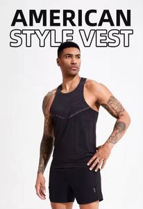 Custom Logo Plus Size Men's Casual Knitted Spandex/Cotton Crew Neck <b>Running</b> <b>Singlet</b> Quick Dry Breathable Tank Top Fitness - Product Image 2