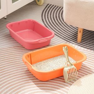 Portable Home Cat Toilet Open-Design Boîte à litière pour chat en plastique avec fonction de nettoyage facile Fournitures spéciales pour les propriétaires de chats Cat Cafe Cat - Product Image 3