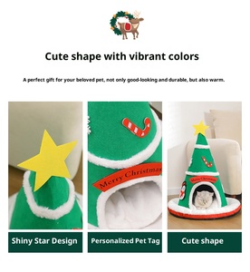 <strong>2026</strong> New Cat Bed Christmas Tree Cat <strong>Tent</strong> House Self-Warming 2 in 1 Removable Comfortable Triangle <strong>Pet</strong> Teepee Xmas Dog Cave - Product Image 5