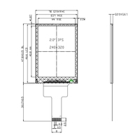 Layar LCD TFT Kecil 2 Inci Resolusi 240*320 Layar LCD IPS IC Driver ST7789V Antarmuka SPI Modul LCD TFT 15Pin