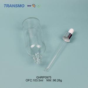 Flacon compte-gouttes rond en verre de luxe personnalisable de 100 ml pour crème visage et contour des yeux, et pour huile ou lotion - Product Image 6