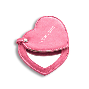 Cao Thẩm Mỹ PU Xoay Hình Trái Tim Mini Gương Biểu Tượng Tùy Chỉnh Xách Tay Rắn Màu Sắc Vẻ Đẹp Trang Điểm Gương - Product Image 5