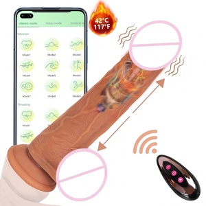 Dildo en silicone liquide brun, pénis artificiel réaliste, jouet sexuel pour <span class=keywords><strong>femme</strong></span>, dildo vibrant télécommandé réaliste en silicone - Product Image 1