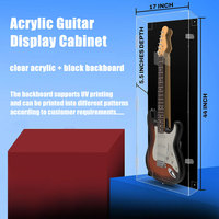 Benutzer definierte Größe Plexiglas Gitarre Aufbewahrung koffer Box mit Schloss Wand montage Klar Acryl Vitrine Acryl Gitarren koffer