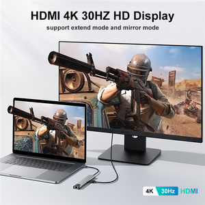 محول <span class=keywords><strong>USB</strong></span> نوع C متعدد المنافذ 8 في 1 مع منافذ <span class=keywords><strong>USB</strong></span> ومنفذ إيثرنت 4K RJ45 ومنافذ <span class=keywords><strong>USB</strong></span> 3.0 و2.0 وقارئ بطاقات SD وTF ومحول HD ومحطة إرساء لأجهزة ماك بوك متوفر في المخزون - Product Image 4