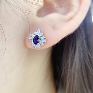 Boucles d'oreilles à quantité minimale de commande basse classiques <span class=keywords><strong>CMA</strong></span> Vintage plaqué or saphir naturel pour femmes fête de mariage - Product Image 4