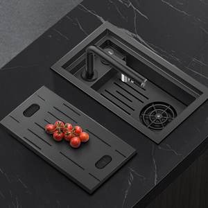 Fregadero de cocina multifuncional oculto de un solo tazón con superficie nano para barra de agua doméstica y uso en gabinete lateral de RV, de acero inoxidable - Product Image 2