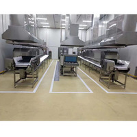 Ligne de cuisson du riz entièrement automatique, système combiné avec laveuse et cuisinière pour cuisine centrale usine