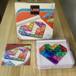 Juego Educativo de Desafío de Inteligencia, Bloques Transparentes Coloridos en Forma de Corazón, Rompecabezas de Escritorio para el Desarrollo del Razonamiento Lógico - Product Image 3