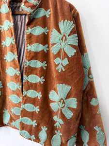 Designer Velvet Suzani Embroidered <b>Evening</b> <b>Jacket</b> <b>Women</b> Vintage Chic Party Coat Loose Fit Custom Sizing Low MOQ - Product Image 5