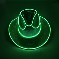Chapeau de cowboy de fête au néon coloré Halloween en gros chapeaux de cowgirl unisexes avec lumière laser LED