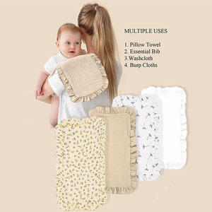 4 unids/set verano Floral absorbente eructo toalla bebé eructo paño babero hombro trapos suave muselina algodón bebé eructo tela - Product Image 2