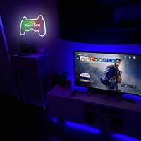 Enseigne néon LED pour manette de jeu, lampe néon USB pour décoration murale, idéale pour salle de jeux, chambre et fête