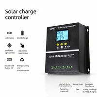 Contrôleur de charge solaire MPPT/PWM 100A 12V 24V 36V 48V avec écran LCD, régulateur de batterie haute efficacité, double USB, pour batteries plomb-acide/lithium