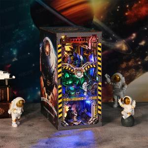 Personnalisable DIY Jouet Interstellaire 3D En Bois Écologique <span class=keywords><strong>Puzzle</strong></span> Livre Nook Kit Maison Bibliothèque Décoration Cadeau - Product Image 1