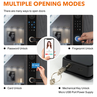 Cerradura Inteligente Digital para Puerta de Madera con Huella Dactilar Biométrica, Código de Contraseña, WiFi y App Tuya, de Alta Calidad, con Llave
