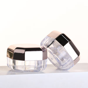 Pot en plastique ABS 8g avec logo personnalisé, nouveau capuchon doré, pour gel à ongles, colle UV, lotions, crèmes et poudres transparentes ou en vrac - Product Image 1