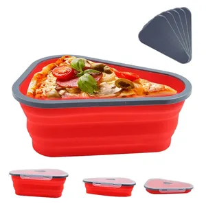 Pizza Silicone Storage Container with Lids Extendable Pizza Storage Container Box leftover pizza storage container