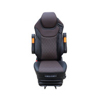 Siège de conducteur de camion multifonction en cuir PVC de luxe, base à suspension pneumatique, siège universel pour camion et bus, vente en gros
