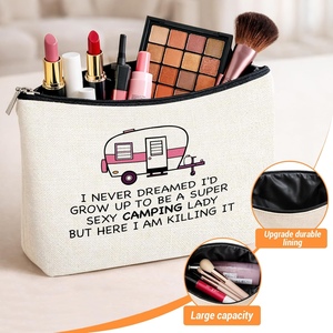 Bolsa de Maquillaje de Lona para Regalos de Camping para Mujeres Campistas, Bolsa de Cosméticos para Mujer, Bolsa de Aseo de Viaje con Cierre - Product Image 6