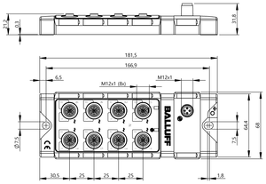 Módulo I/O Remoto de Alta Resolución Balluff BNI00AJ de 8 Puertos y 16 Bits, Hub IO-Link Analógico IP67, Sin Fuente de Alimentación Separada para Uso Industrial - Product Image 3