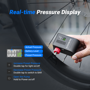 COOSPO <span class=keywords><strong>Compresseur</strong></span> d'air portable sans fil <span class=keywords><strong>pour</strong></span> vélo électrique 120psi Mini pompe à vélo <span class=keywords><strong>pour</strong></span> l'extérieur route <span class=keywords><strong>vtt</strong></span> Gonfleur de pompe à main - Product Image 5