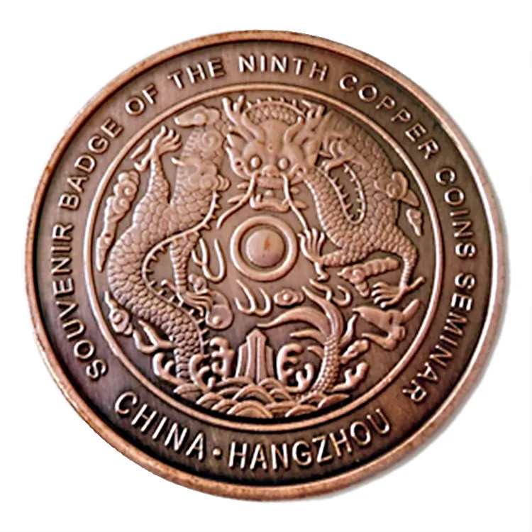 Moneda conmemorativa de los antiguos romanos, moneda de oro con hoja 3d y Letras en relieve