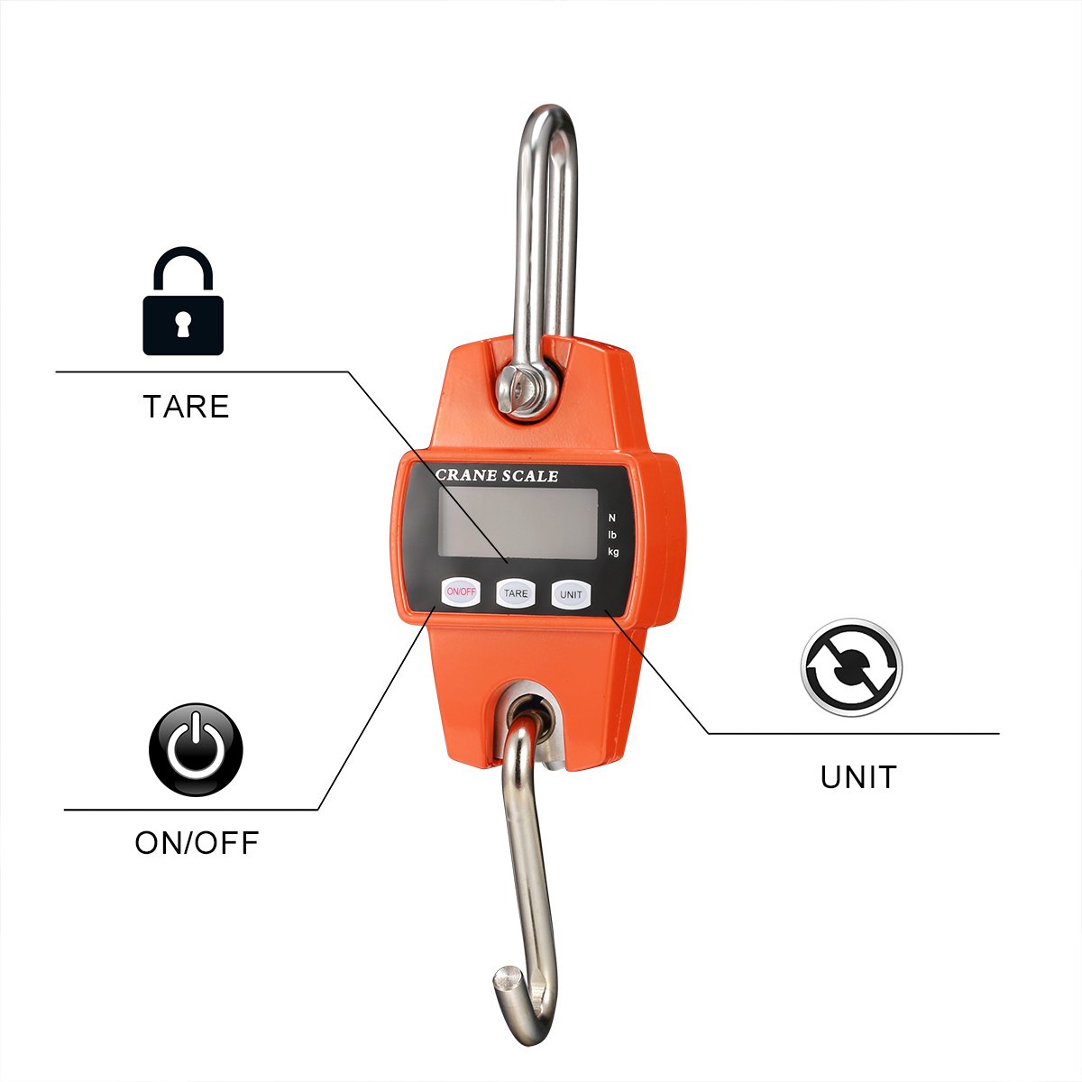 300kg Crane scalportable industrial crane scale, mini metal crane scale, 300kg hanging hook scale