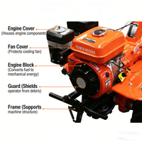 E-XIAPU Vente chaude 170f 7.5HP Mini-motoculteur thermique à essence pour usage agricole