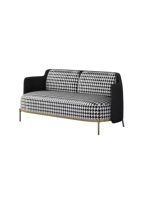 Fauteuil d'appoint moderne en tissu pied-de-poule avec structure en métal doré, chaise longue de luxe pour salon et hôtel