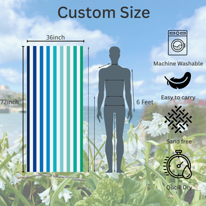 Grande serviette de plage en microfibre imprimée personnalisable antimicrobienne à séchage rapide pour adultes pour le camping Serviette de plage recyclée - Product Image 4