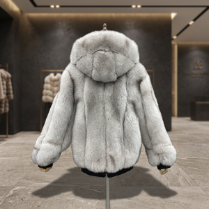 Manteau d'hiver réversible imperméable pour homme en fourrure de renard véritable standard - Product Image 3