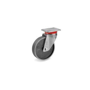 TELLURE ROTA - 697806 Ruedas macizas de hierro fundido, soporte de placa superior giratorio tipo EP-ancho de rueda 45mm, Ø 200 mm (Cant. 2) - Product Image 1