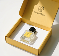 Boîte d'emballage en carton personnalisée avec logo jaune, parfum, haute qualité, impression complète, livraison, emballage, boîtes d'expédition