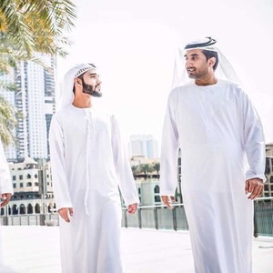 Nhà máy trực tiếp cung cấp rắn nhuộm và in 100% <span class=keywords><strong>Polyester</strong></span> 110 GSM sợi nhỏ vải cho Arab thobe - Product Image 3