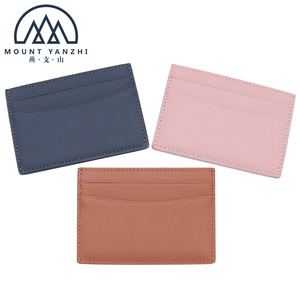 Porte-cartes RFID fin et minimaliste en cuir véritable, personnalisable avec logo, pour cartes d'identité et de crédit, pochettes de luxe pour cartes de visite, vente en gros - Product Image 5