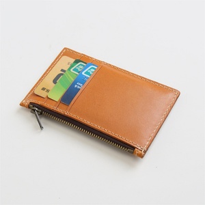 Handmade Genuine Vegetable Tanned Leather Coin <b>Purse</b> Men's/Women's Casual Business Card Holder - Product Image 3